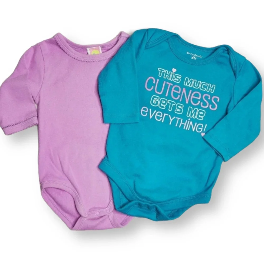 Baby Girl Onesie Bundle Turquoise Sz 3-6m